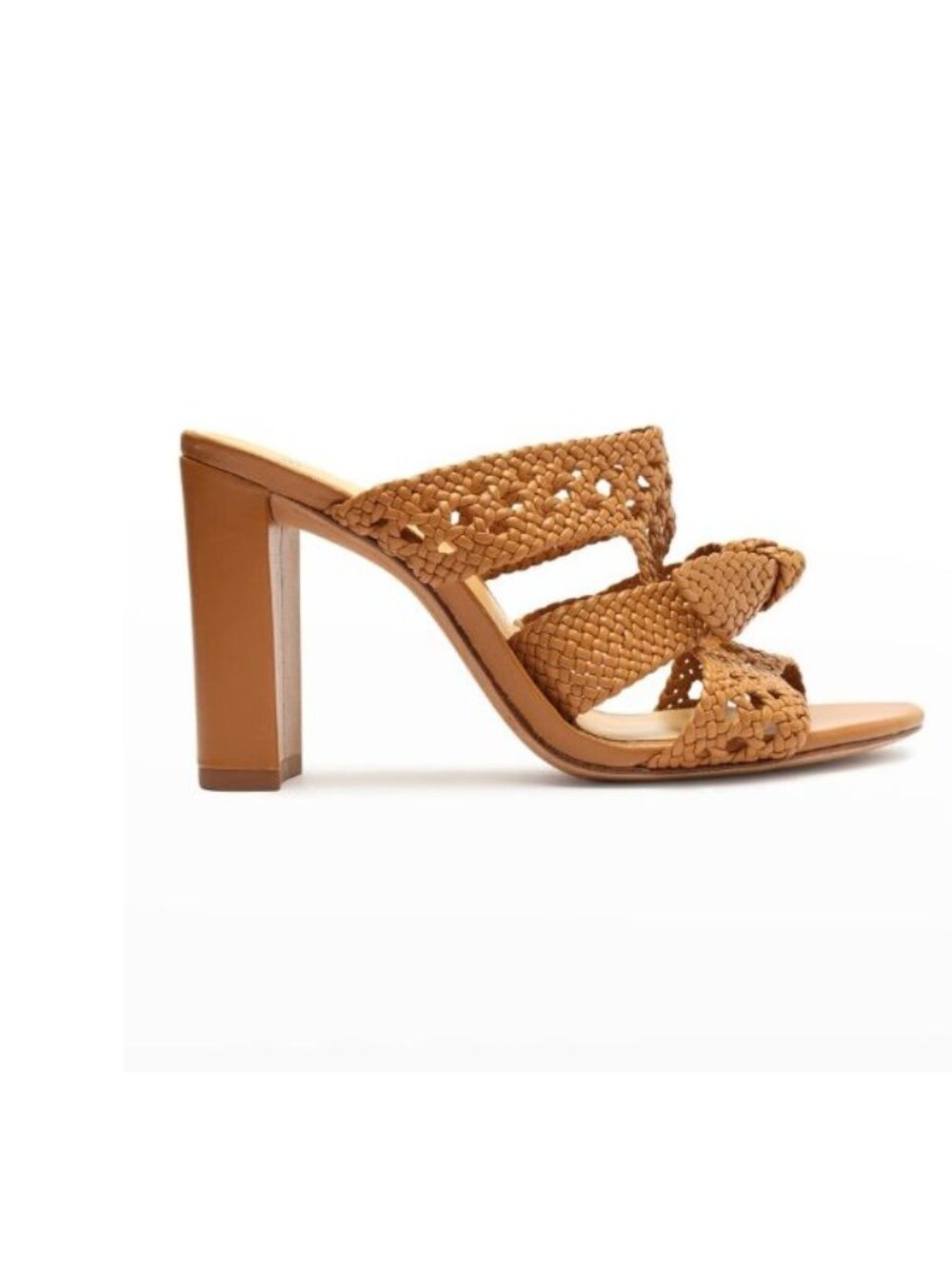 Alexandre Birman Clarita Braided Bow Mule Sandals Butterscotch- Size 35
